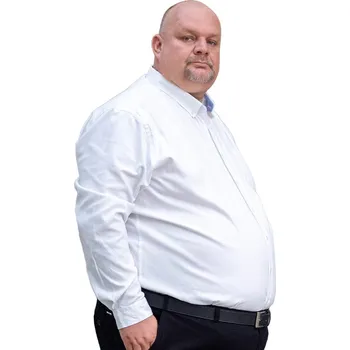 Pánská košile Pánská hladká košile s dlouhým rukávem Duke D555 Richard bílá (2XL)