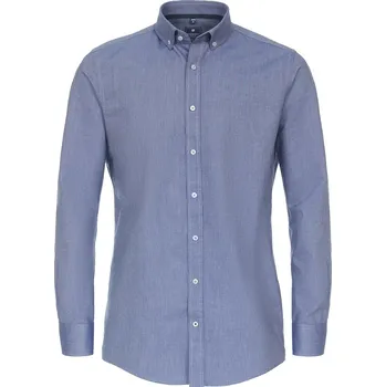 Pánská košile Pánská velká hladká košile s dlouhým rukávem Redmond 231500111-19 tmavě modrá (5XL)