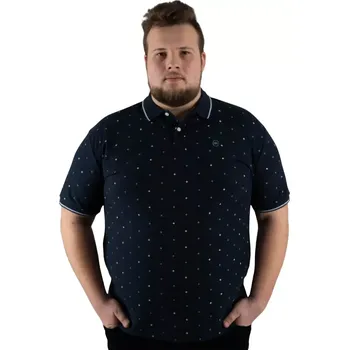 Velká pánská polo tričko s krátkým rukávem vzorovaná Double Urban Outfitters PS-3036 tmavě modrá (8XL)