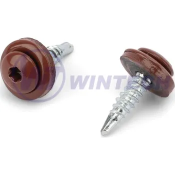WINTECH Střešní šroub UFO+EPDM 4,8 x 20,red.vrták RAL 3009 Balení: 25 ks CIBEK48020ABS1