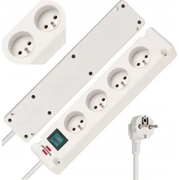 Napájecí kabel Prodlužovací kabel Zásuvková lišta Brennenstuhl Bremounta, 4 zásuvky, bílý, 1,5 m