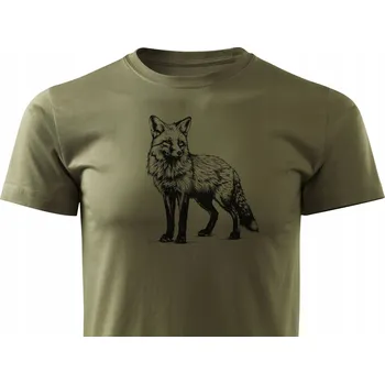 Pánské tričko Pánské tričko 100% bavlna shnile zeleň potisk lišky, vel S