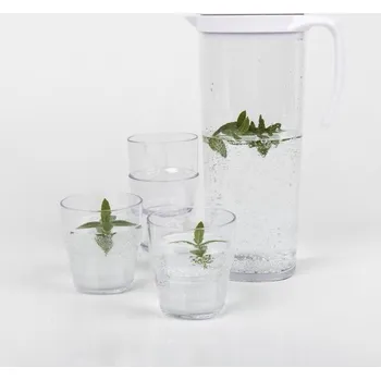 Sklenice Kempingový džbán se šroubovacím uzávěrem 1,5 l + 4 sklenice 250 ml Camp4