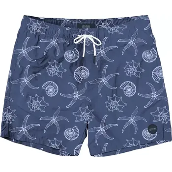 Pánské plavky Velké pánské plavecké šortky plážové šortky mořský vzor Double MTS-8011 tmavě modré (7XL)