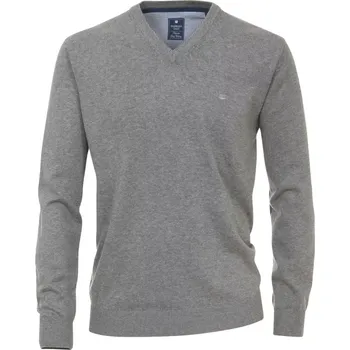 Pánský svetr Velký pánský svetr přes hlavu s výstřihem do V Redmond 600-70 šedá (4XL)