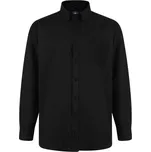Velká pánská hladká košile s dlouhým rukávem Kam 664 černá (7XL)
