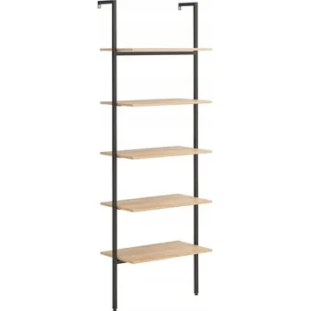 regál Žebříkový regál 64 x 35 x 185 cm, světle hnědý a černý