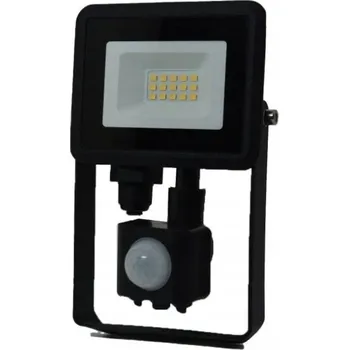 LED reflektor 10W 850lm 4000K IP65 Černý s čidlem SOLAS