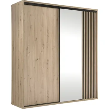Šatní skříň Šatní skříň Moderno C15 se zrcadlem 199 cm dub Artisan/černá