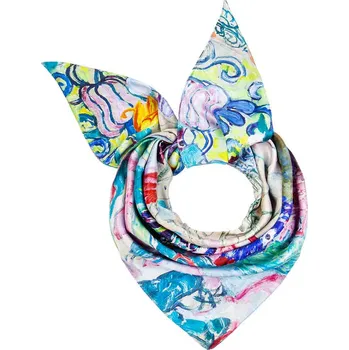 Šátek Dámský šátek s potiskem malby - Abstraktní žena a Tahů štětce 9001637-12