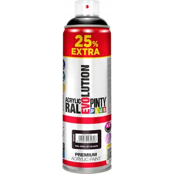 Barva ve spreji PintyPlus Akrylový lak ve spreji RAL 9005 Černá lesklá 500ML