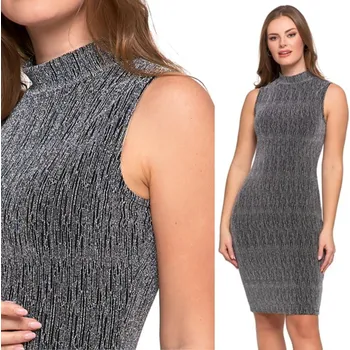 Dámské šaty ŠATY DÁMSKÉ MIDI BEZ RUKÁVŮ KOKTEJLOVÉ S LESKEM MORAJ VEL. M