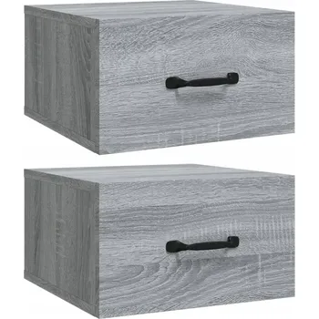Noční stolek Závěsné noční stolky šedý dub sonoma 35 x 35 x 20 cm (2 ks)