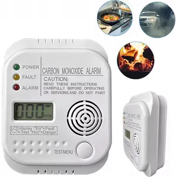 Zabezpečovací technika DETEKTOR ALARM DETEKTOR PLYNU OXIDU UHELNATÉHO (CO) A KOUŘE S LCD
