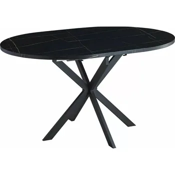 Jídelní stůl Jídelní rozkládací stůl Gaston 100/135 cm černý mramor/černý