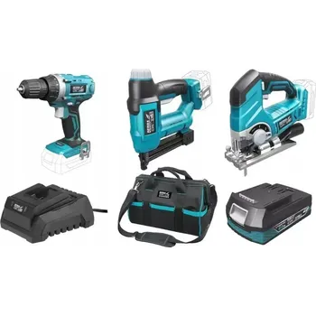 Sada nářadí Sada elektrického nářadí Dedra DED7015 1x2,0Ah Aku vrtačka, přímočará pila, sešívačka