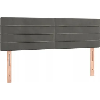 Čelo postele sametové tmavě šedé 144 x 5 x 78/88 cm