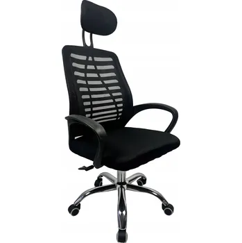 KANCELÁŘSKÁ ŽIDLE otočná KRIS černá SÍŤOVINA ERGONOMICKÁ opěrka hlavy