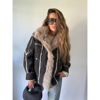 Dámská casual bunda Mishel Oversize bunda grey Velikost: UNI