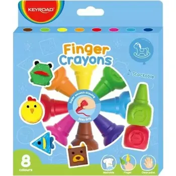 Pastelka Voskové Pastelky na prsty KEYROAD 8 ks