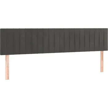 Čela postele sametová nastavitelná, světle šedá, 180 x 5 x 78/88 cm