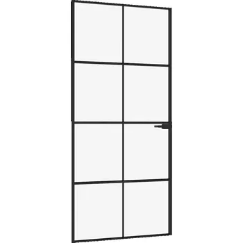 Interiérové dveře Černé interiérové dveře z tvrzeného skla 93 x 201,5 cm