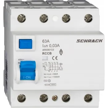 Proudový chránič Schrack AMPARO Proudový chránič, 10kA, 63A, 4P, 30mA, AC