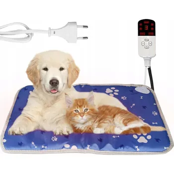 Pelíšek pro psa Velká vyhřívací podložka pro kočky, psy, do boudy, voděodolná s regulátorem, 45x70 cm