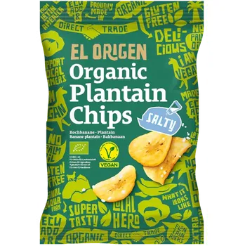 Chips El Origen BIO plantainové chipsy mořská sůl 80g