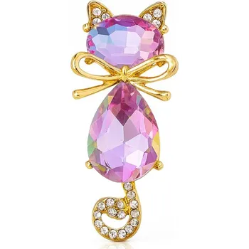 Brož Flamenco Mystique Dekorativní brož s koťátkem z křišťálu BZ220