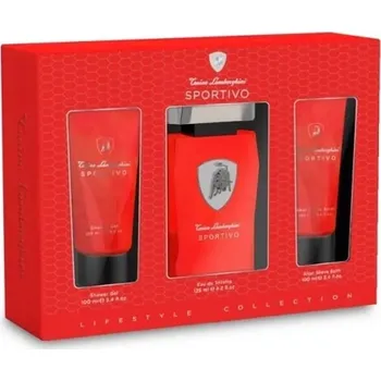 Pánský parfém Lamborghini Sportivo 3 Piece Gift Set Eau De Toilette 125ml Shower Gel 100ml
