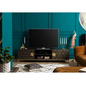 Televizní stolek DIAMOND TV-deska mango 190x45x50 šedá, olejovaná