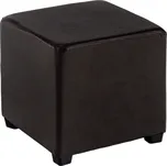 Taburet, tmavohnědá textilní kůže, NIKI NEW