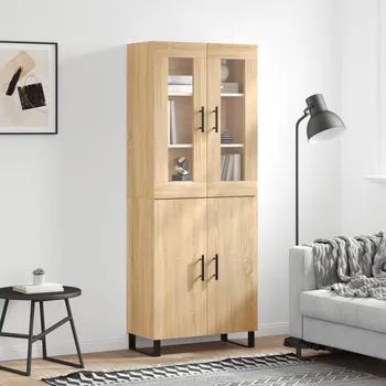 přebalovací pult a komoda Skříň highboard dub sonoma 69,5 x 34 x 180 cm kompozitní dřevo Hnědá3198236