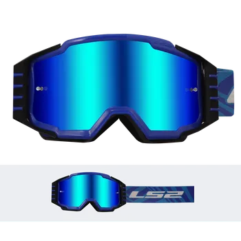 Motodoplněk LS2 Helmets LS2 CHARGER PRO GOGGLE BLUE WITH IRIDIUM VISOR