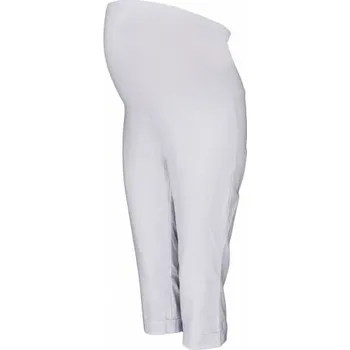 Těhotenská móda Be MaaMaa Těhotenské 3/4 kalhoty s elastickým pásem - bílé, vel. M - XXL (44)