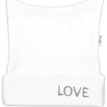 Kojenecký body Novorozenecká čepička Baby Nellys, Love - bílá, vel. 62 - 62 (2-3m)