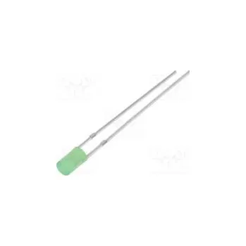 Dioda LED 3mm zelená 750÷1120mcd 140° Čelo plochý Rozteč 2,54mm