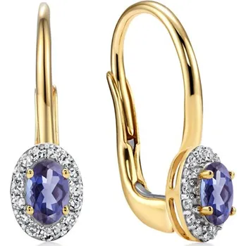 Náušnice Dámské náušnice s tanzanitem 0,48 ct a brilianty Alma KU1484TN + dárkové balení LUXUS zdarma