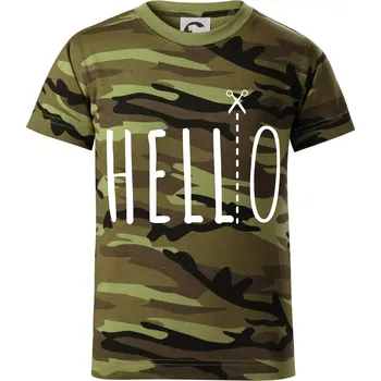 Chlapecké tričko Hello - Dětské maskáčové triko - 146 cm/10 let ( Zelený maskáč )