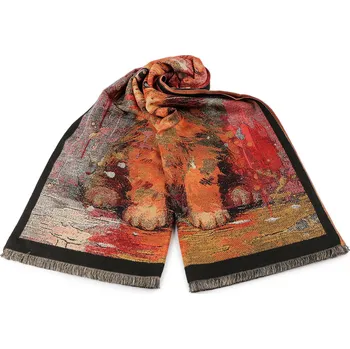 Šála Šátek / šála / pléd s třásněmi 65x190 cm, velké, 14 oranžová