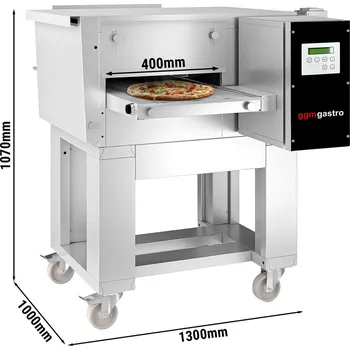 Pec na pizzu G.Gastro Plynová průchozí pec - 1000x1300mm - digitální - šířka pásu: 400mm - vč. podstavce