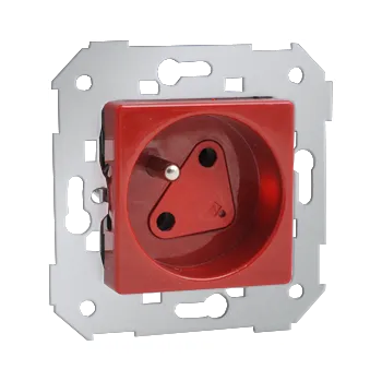 Elektrická zásuvka Zásuvka 1 násobná DATA , s klíčem, s uzemněním, 16 A / 230 V~, šroubové svorky, Simon 82 27469-01-58, červená