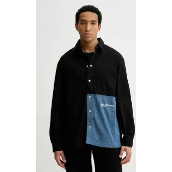 Džínová košile Karl Lagerfeld Jeans B1M16011 černá 99A, vel. XXL