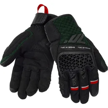 Moto rukavice SEVENTY DEGREES Rukavice na motorku Seventy Degrees SD-N60 Two Stroke černo-zeleno-červené