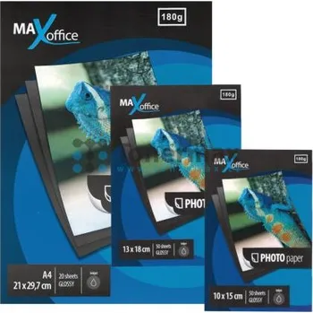Fotopapír Sada lesklých fotopapírů MaxOffice, 10x15 cm (50 ks), 13x18 cm (50 ks), A4 (20 ks), 180 g/m2