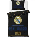 Carbotex Bavlněné povlečení 140x200 + 70x90 cm - Real Madrid Royal Black
