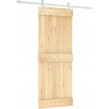 Interiérové dveře Bílé posuvné dveře z masivního borovicového dřeva 80 x 3,6/5,4 x 210 cm