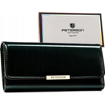 Peterson – dámská peněženka eko kůže lakovaná zelená PTN 006-LAK