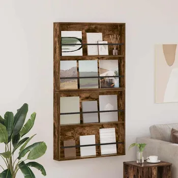 police Regál na časopisy s policí 2 pcs Kouřový dub 80 x 12 x 70 cm